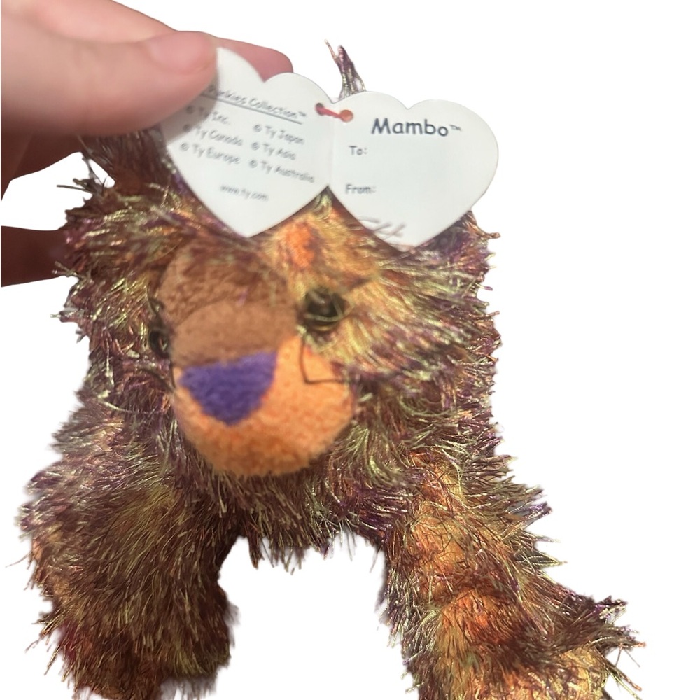 Ty Beanie Babies "Mambo" Plush Bear - Shimmery Multicolor Fur